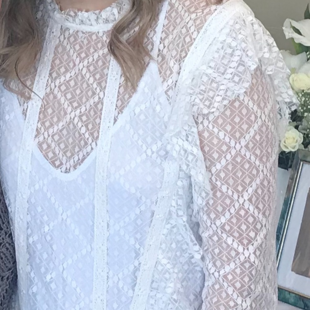 Free people lace bodysuit with built in tank top